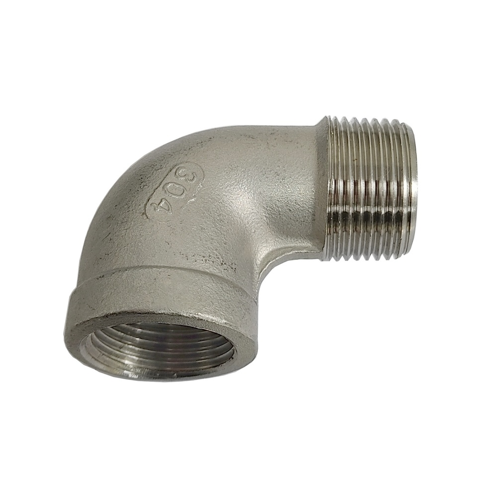 Cotovelo 90º Macho 1.1/4" BSPT x Fêmea 1.1/4" BSP - Aço Inox 304