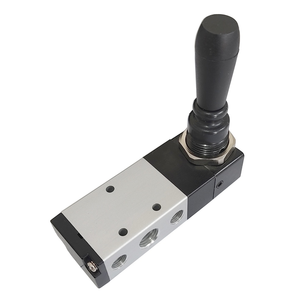 Válvula Alavanca/Mola 1/4" 5/3 Vias - Centro Fechado - VALVM1453CF