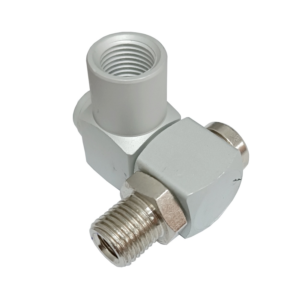 Conexão Giratória 360º Macho 1/4" NPT x Fêmea 1/4" NPT p/ Ar