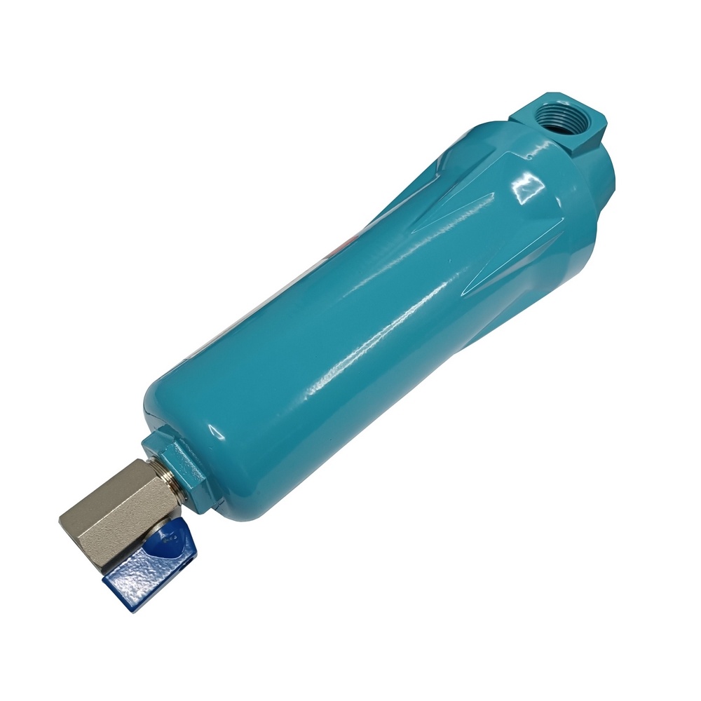 Filtro Coalescente Pré 3/4" BSP 53 PCM 3µm c/ Purgador Manual (Refistro M/F 1/2" BSP)