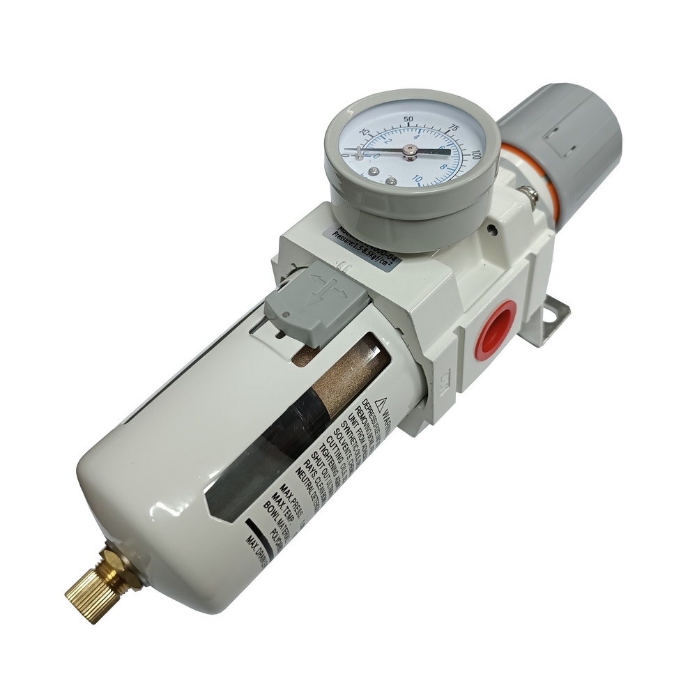 Filtro regulador de ar 8 bar com rosca 1/2" BSP e manômetro - Linha Intermediária