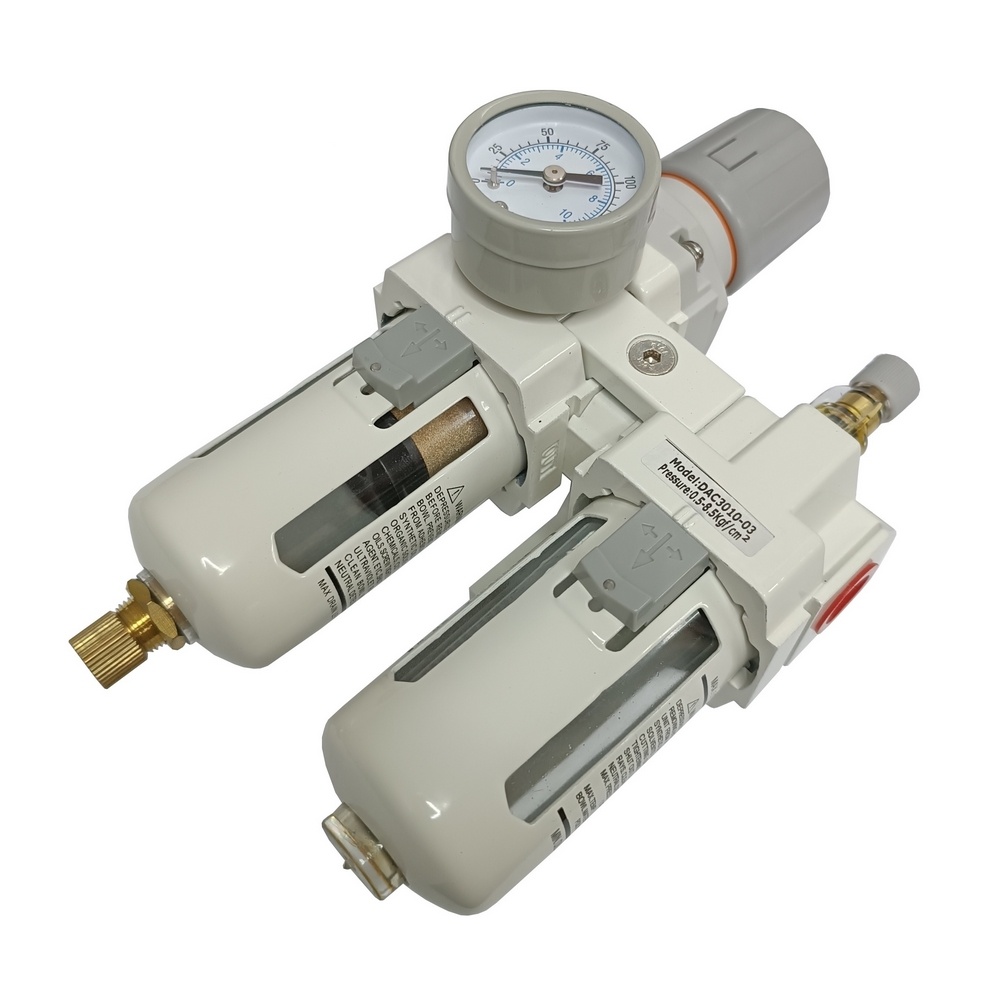 Conjunto Lubrefil 3/8" BSP C/ Manômetro - Linha Intermediária 8 Bar