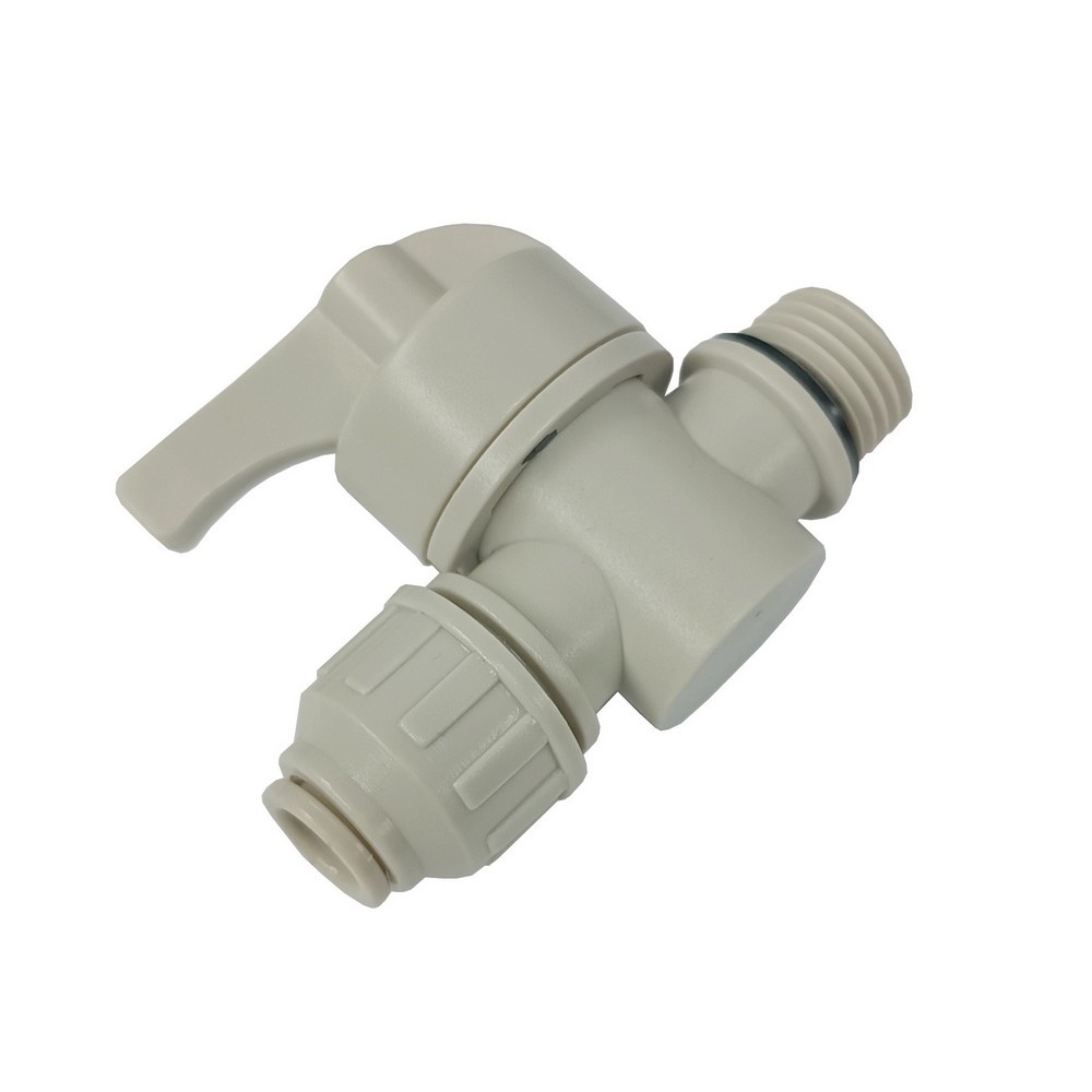 Válvula Tubo 1/4" x Rosca 1/4" para Água (Conexão Instantânea)