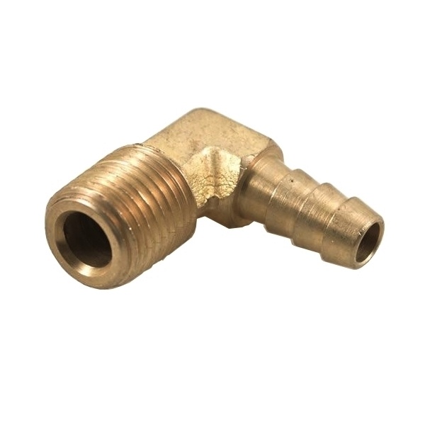 Cotovelo Macho 1/2" NPT x Espiga p/ Mangueira 1/4" - Latão