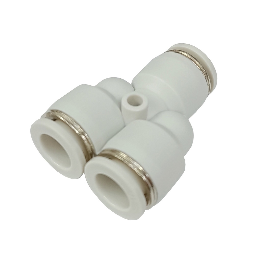 Y União Tubo 8 mm - PY (Conexão Pneumática Primeira Linha Branca)