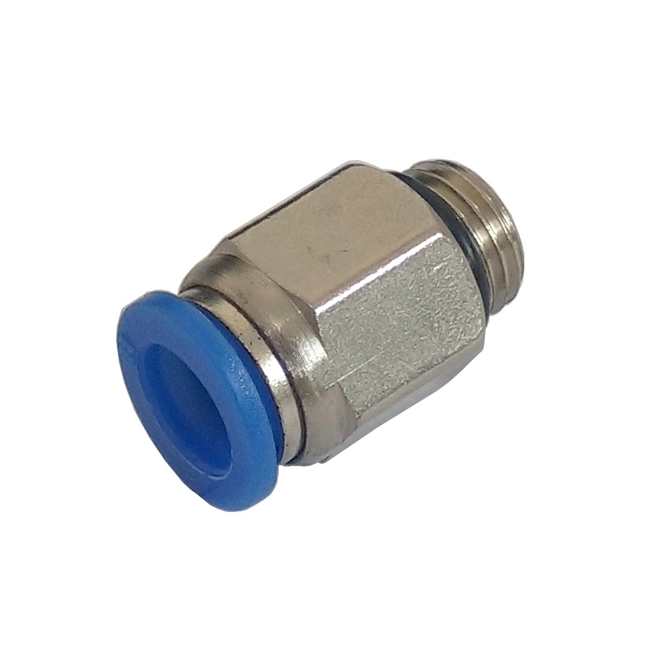 Conector Reto Tubo 10 mm x Rosca Macho 3/8" BSP - PC-G (Conexão Pneumática Instantânea)