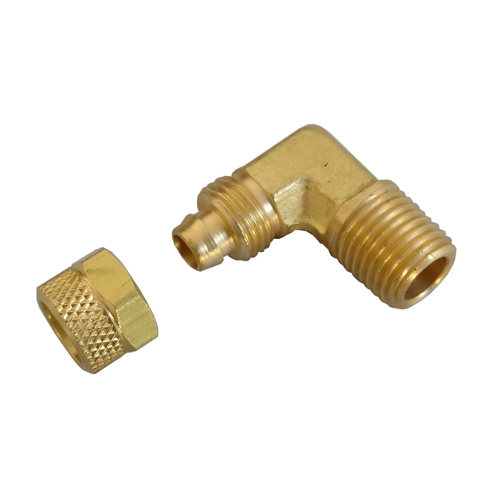 Cotovelo Industrial Tubo 10 mm x Macho 1/4" NPT Em latão (Pressão 400 Libras)