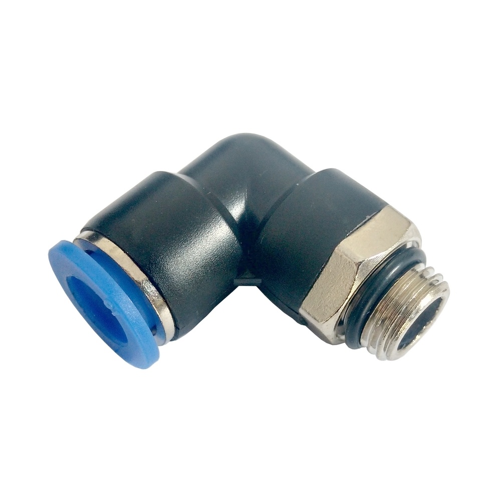 Cotovelo Tubo 12 x Rosca Macho 1/4" BSP - PL-G (Conexão Pneumática Instantânea)