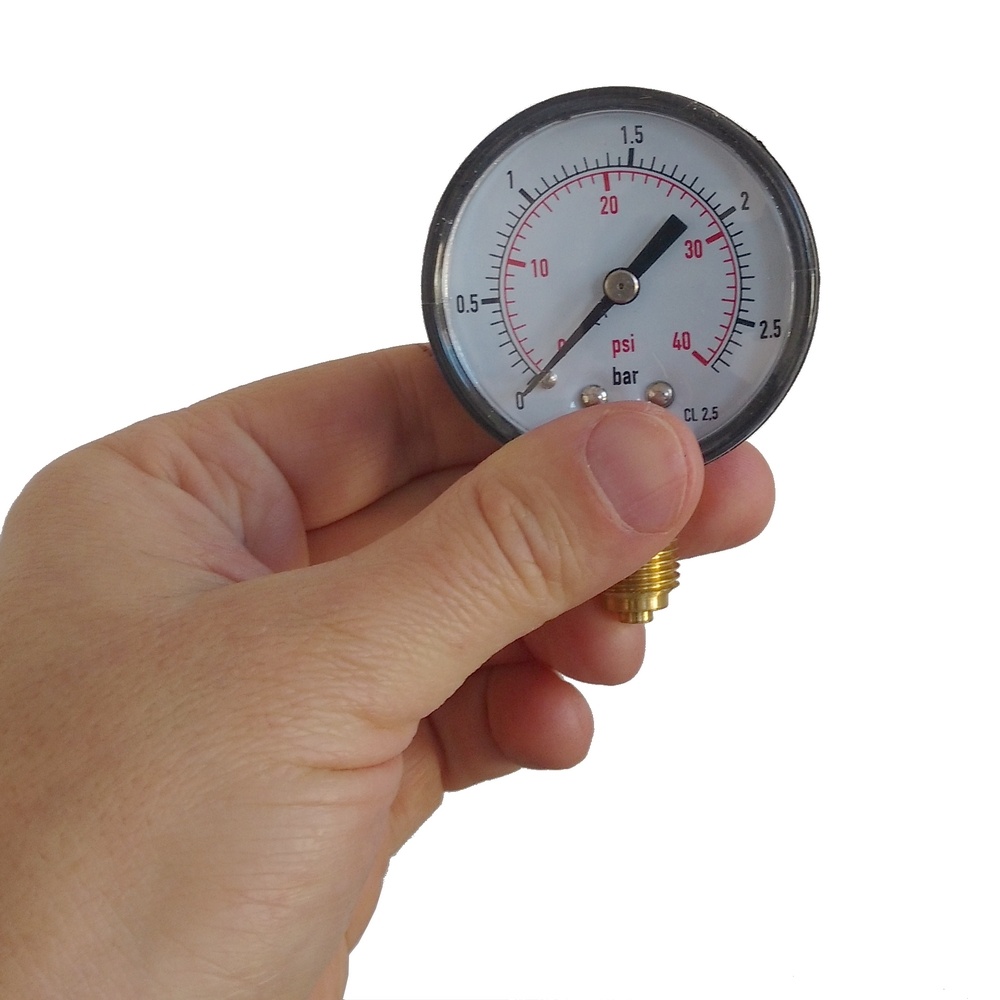 Manômetro Vertical 40 PSI / 2,5 Bar Com Rosca 1/4
