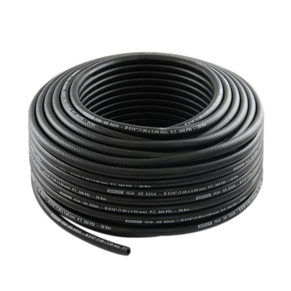 Mangueira Preta 1/2" De Borracha Sintética  - 300 Libras / psi (Preço por Metro)